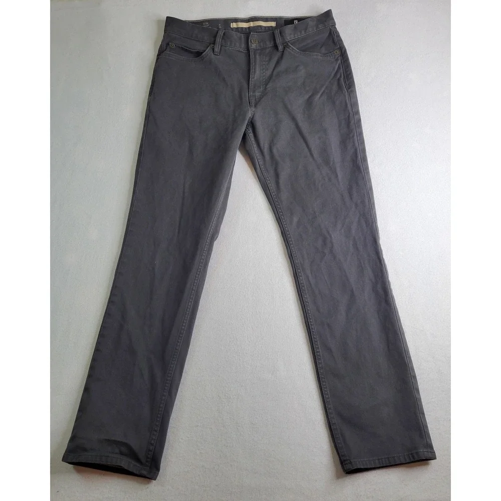 Banana Republic Slim Fit Chino Pants Mens 31x30 Charcoal Gray Stretch Comfort
